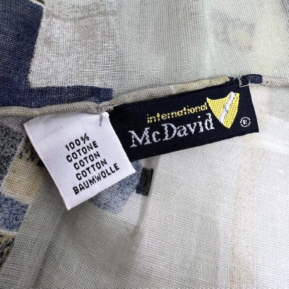 Vintage McDavid  Chiffon/Rayon Scarf 32" gray black white lady laying (27) - Picture 7 of 8